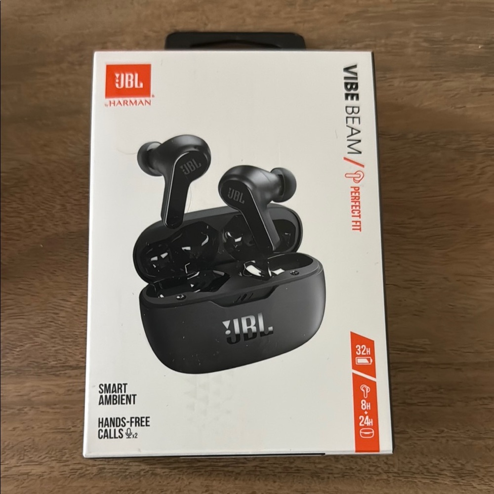 JBL Vibe Beam Wireless Earbuds in Black